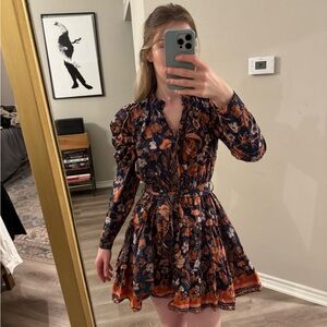 Ulla Johnson floral mini long sleeve dress size 4 small